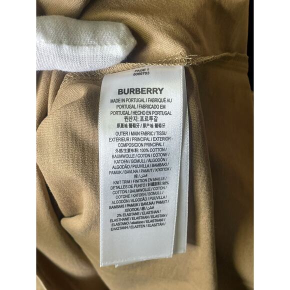 Burberry TB Monogram Embroidered Logo Organic T-Shirt Brown Size XS Overfit NWT - Picture 12 of 15